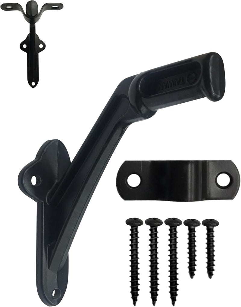 HOWTOOL Commercial Handrail Bracket Wall Mounted Oil Rubbed Bronze Black, 3 Pack | - Image 1
