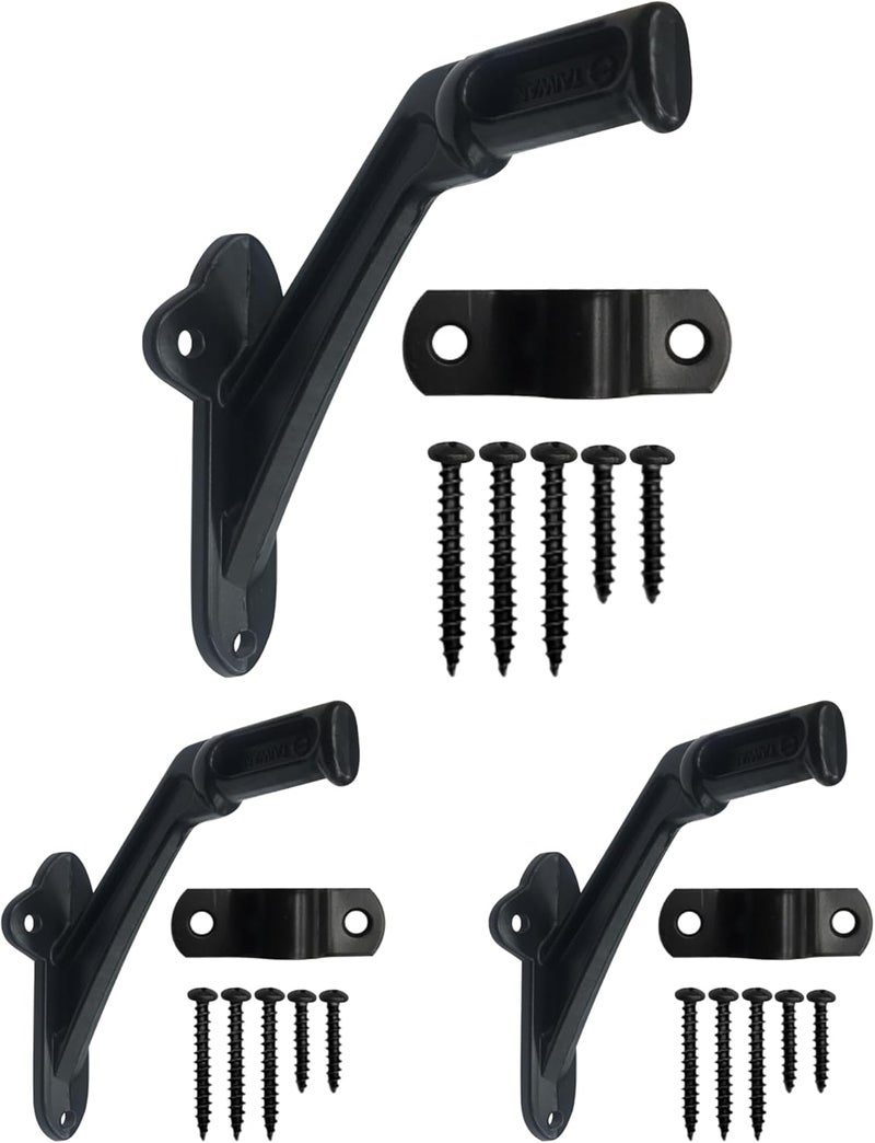 HOWTOOL Commercial Handrail Bracket Wall Mounted Oil Rubbed Bronze Black, 3 Pack | - Image 2