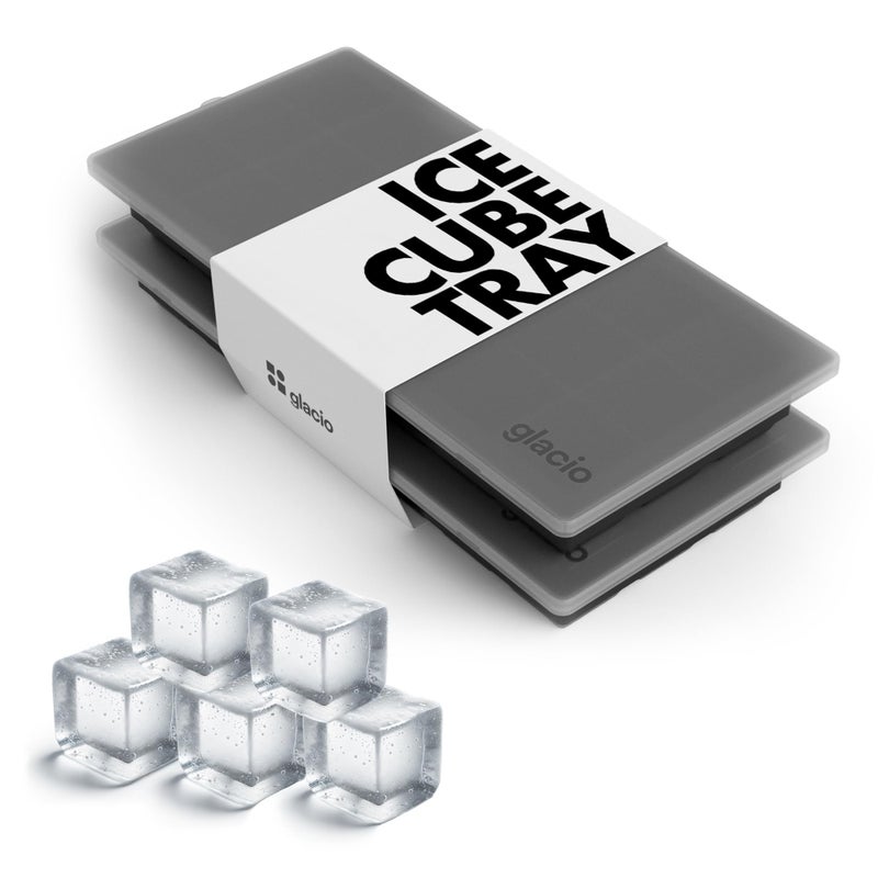 Ice Cube Tray  Small Silicone Molds with Lids BPAFree and Flexible for Cocktails and Beverages  Set of 2  glacio