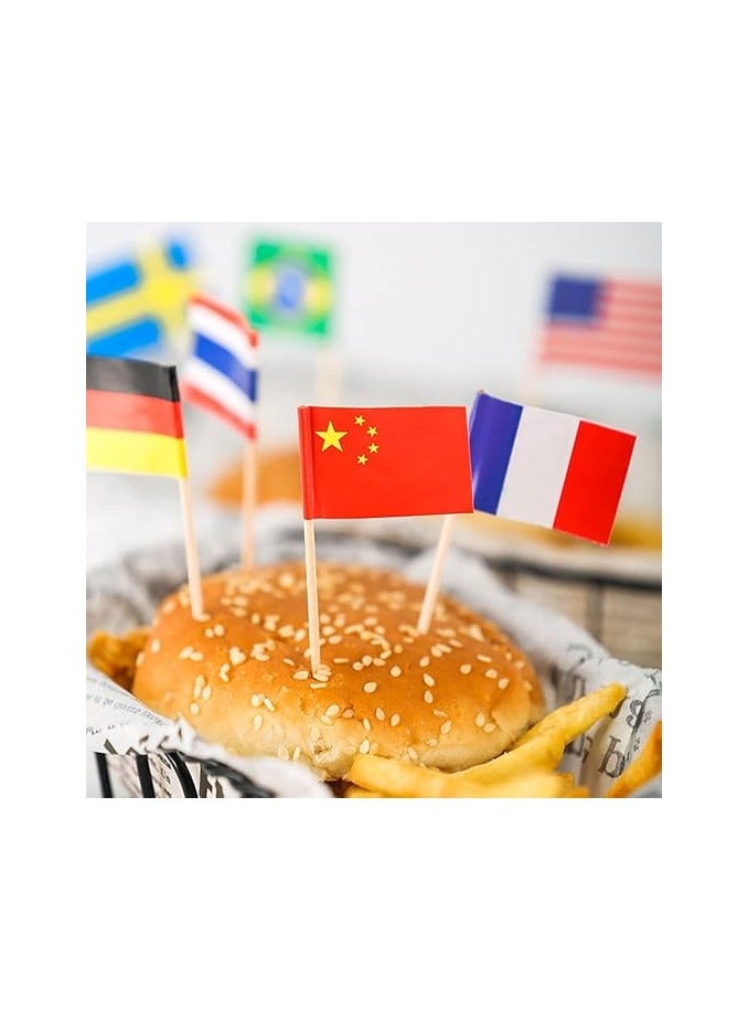 50Pcs Disposable World Cup Multi National Country Flag Stick Cake Toper Flag Fruit Stick Cocktail Cake Stick Toothpick Food Decoration - Image 2