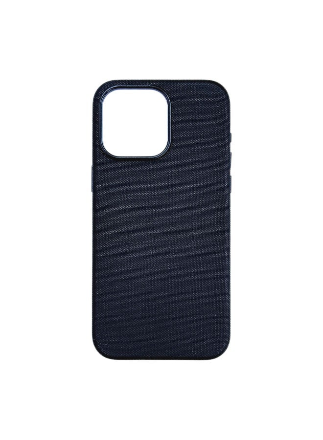 جراب Tech Woven (جلد نباتي) لهاتف iPhone 16 Pro Max، أسود - Image 1
