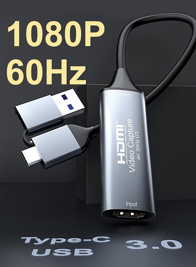 SUNDAREE 4K HDMI to USB 3.0 Type C Video Capture Card 1080P 60FPS Cam Link Capture Adapter Screen Record Device for Streaming, Gaming, Video Conference, Teaching, Live Broadcasting - Image 2