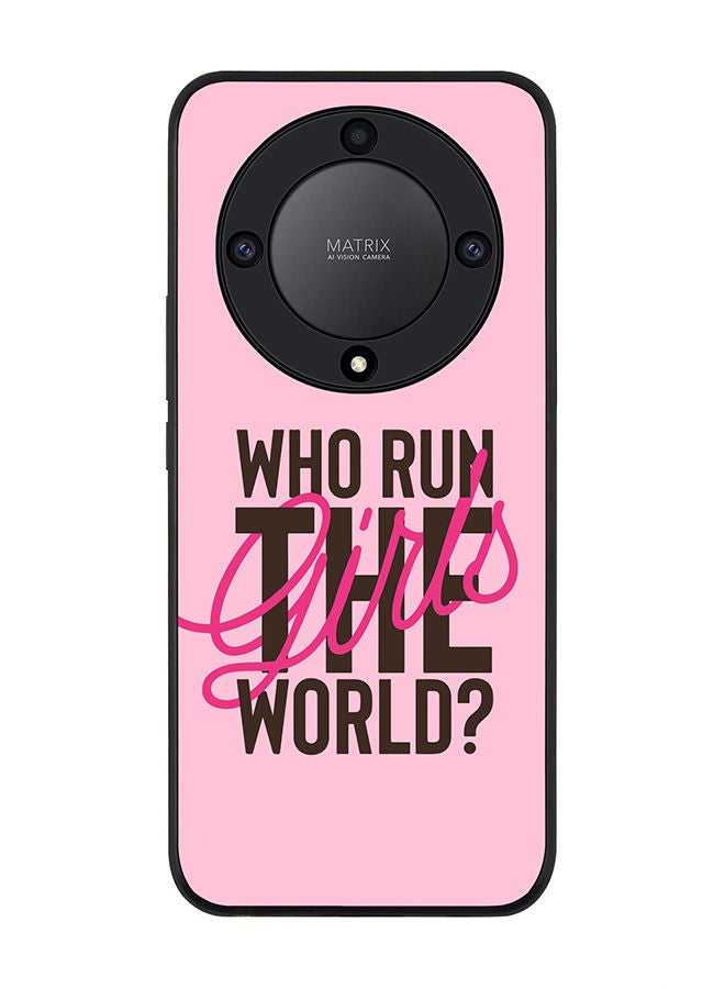 Stylizedd Rugged Black edge case for Honor X9a 5G Slim fit Soft Case Flexible Rubber Edges Anti Drop TPU Gel Thin Cover -  Who run the world? - Image 1