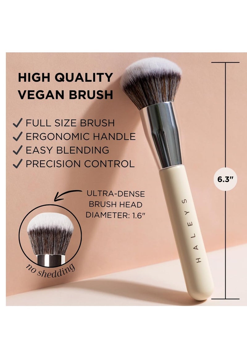 HALEYS Kabuki Makeup Brush VEGAN+CRUELTY-FREE, Sustainable Wood, Vegan Bristles for Airbrushed Finish, For Creams, Liquids, Powder, Streak-free, Perfect Blending, Buffs, Blurs, Smooths with Control - pzsku/Z5B6883B0B3731259F1FFZ/45/_/1736430995/0ef57e15-b5a1-4258-83b5-49aed1199eeb