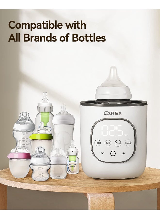 LAREX Bottle Warmer, Fast Baby Bottle Warmer for Breastmilk and Formula, with Timer and Accurate Temp Control, 8 in 1 Baby Milk Warmer BPA Free with Digital Display, Bottle Warmers for All Bottles - Image 5