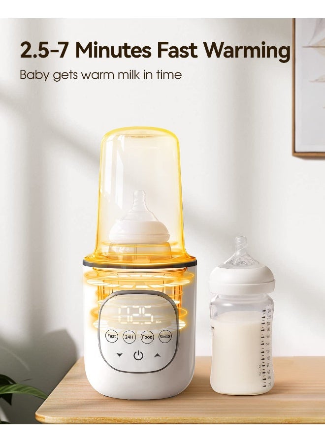 LAREX Bottle Warmer, Fast Baby Bottle Warmer for Breastmilk and Formula, with Timer and Accurate Temp Control, 8 in 1 Baby Milk Warmer BPA Free with Digital Display, Bottle Warmers for All Bottles - Image 3