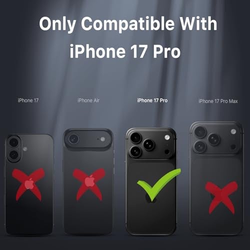 M MYBAT PRO حافظة M MYBAT PRO لجهاز iPhone 17 Pro مع مشبك حزام، [متوافقة مع Magsafe] مع واقي شاشة، مضادة للسقوط، مقاومة للصدمات، مع قاعدة قابلة للدوران 360°، حماية ثقيلة (تيتانيوم طبيعي) - Image 2