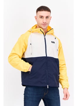 Men Colorblock Windbreaker Jacket, White