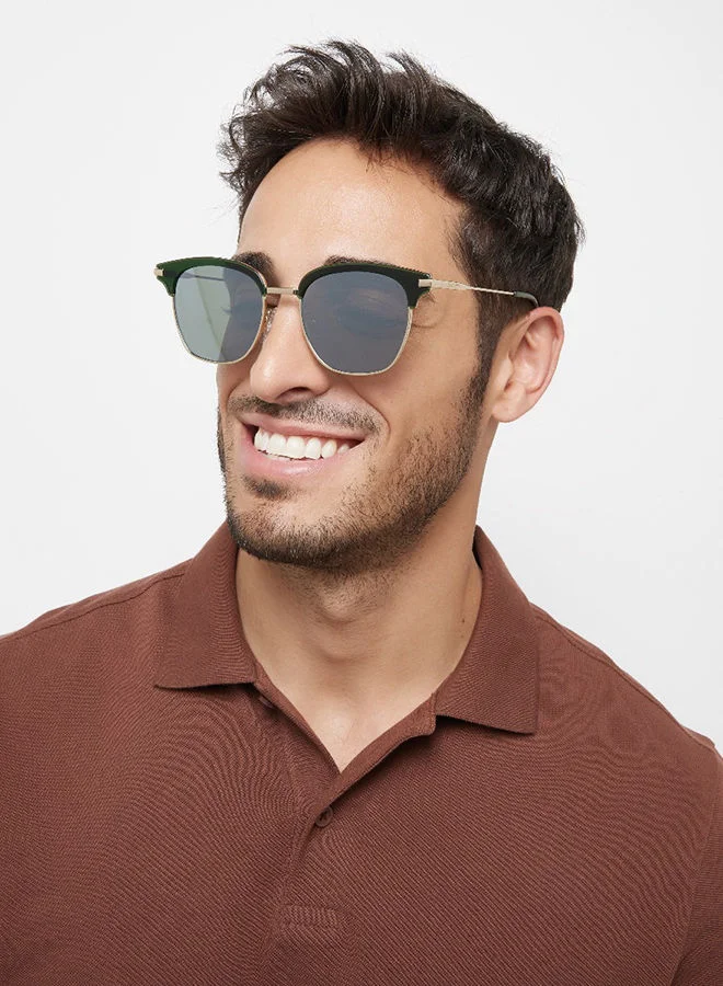 30 سندايز نظارة شمسية رجالي FOSSIL 30Sundays مربعة بحماية UV400 لون أخضر