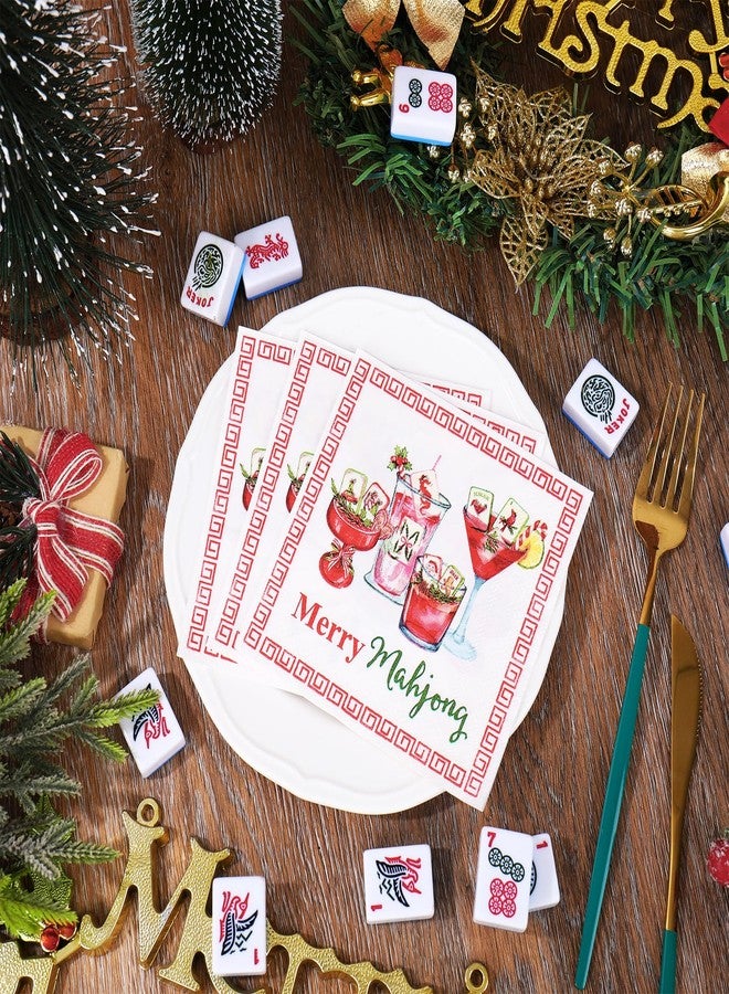 JarThenaAMCS مناديل ورقية للاستخدام مرة واحدة من JarThenaAMCS، ٥٠ قطعة، مثالية لحفلات ما جونغ، وحفلات الكوكتيل، وحفلات أعياد الميلاد، وحفلات توديع العزوبية، وحفلات ما جونغ، وحفلات ما قبل الزفاف. - Image 3