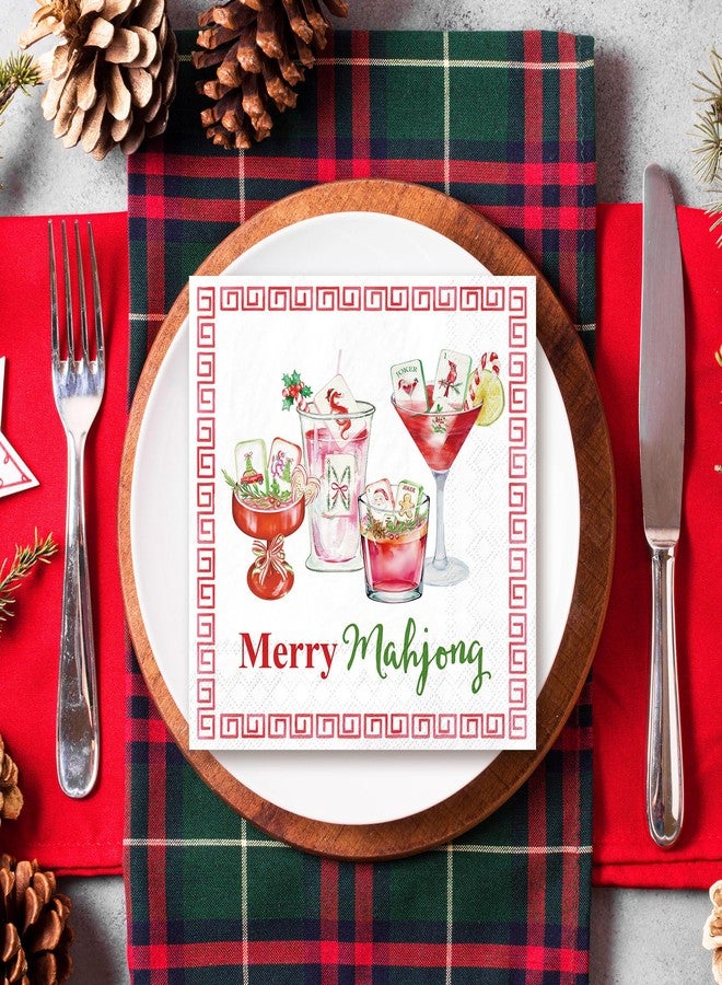 JarThenaAMCS مناديل ورقية للاستخدام مرة واحدة من JarThenaAMCS، ٥٠ قطعة، مثالية لحفلات ما جونغ، وحفلات الكوكتيل، وحفلات أعياد الميلاد، وحفلات توديع العزوبية، وحفلات ما جونغ، وحفلات ما قبل الزفاف. - Image 4