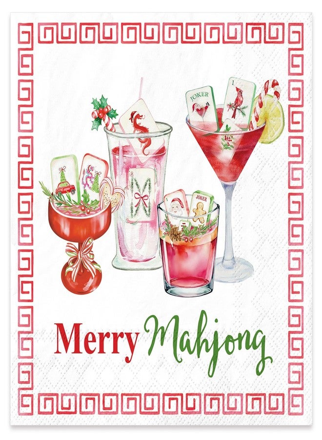 JarThenaAMCS مناديل ورقية للاستخدام مرة واحدة من JarThenaAMCS، ٥٠ قطعة، مثالية لحفلات ما جونغ، وحفلات الكوكتيل، وحفلات أعياد الميلاد، وحفلات توديع العزوبية، وحفلات ما جونغ، وحفلات ما قبل الزفاف. - Image 1