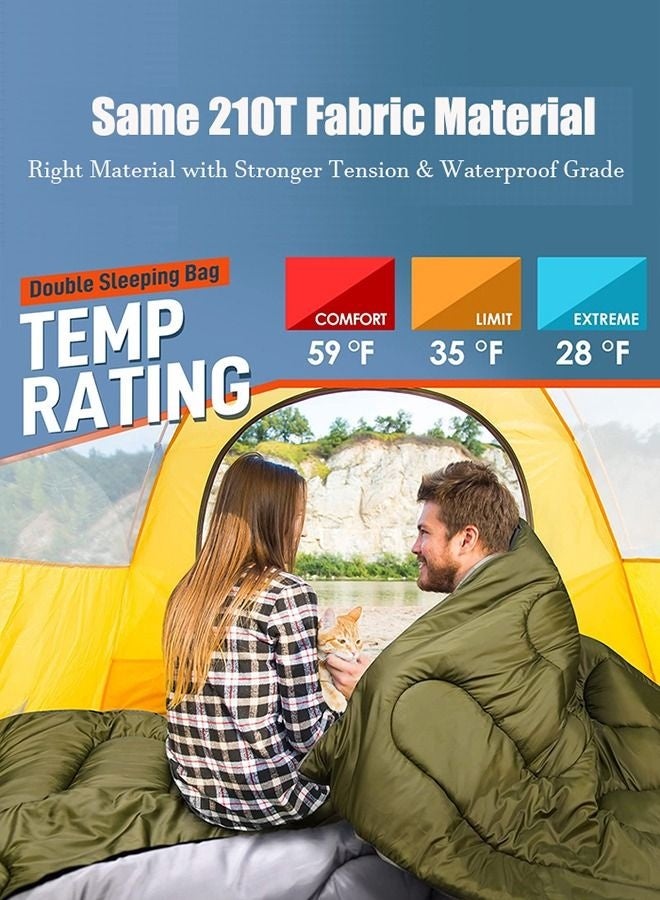 Arabest Double Sleeping Bag - Lightweight Waterproof Adult and Kids Camping Sleeping Bag with Compression Bag, Sleeping Pillow, Backpacking Sleeping Bag for Outdoor Camping, Hiking and Travel - Image 2