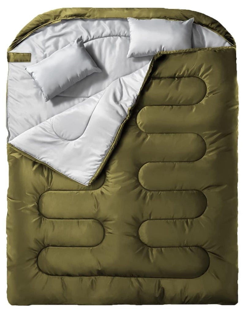Arabest Double Sleeping Bag - Lightweight Waterproof Adult and Kids Camping Sleeping Bag with Compression Bag, Sleeping Pillow, Backpacking Sleeping Bag for Outdoor Camping, Hiking and Travel - Image 1
