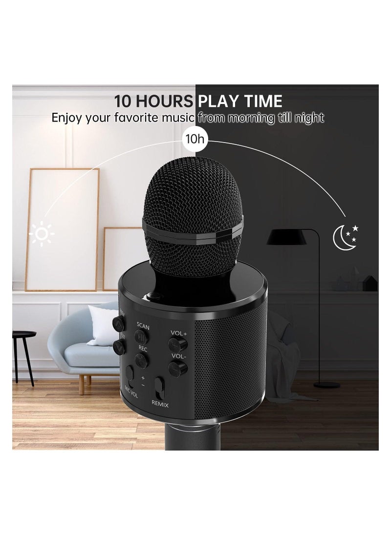 2 Pack Karaoke Microphone for Kids, Wireless Bluetooth Karaoke Microphone for Singing, Portable Handheld Mic Speaker Machine, Great Gifts Toys for Girls Boys Adults. (Black)  - Image 4