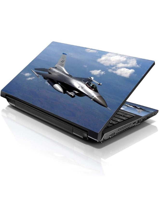 LSS 17 17.3 Inches Laptop Notebook Skin Sticker with 2 Wrist Pads - Reusable Cover Protector Vinyl Sticker Cover Decal Fits 17" - 19" HP Asus Acer Samsung - Plane Pattern - Image 1