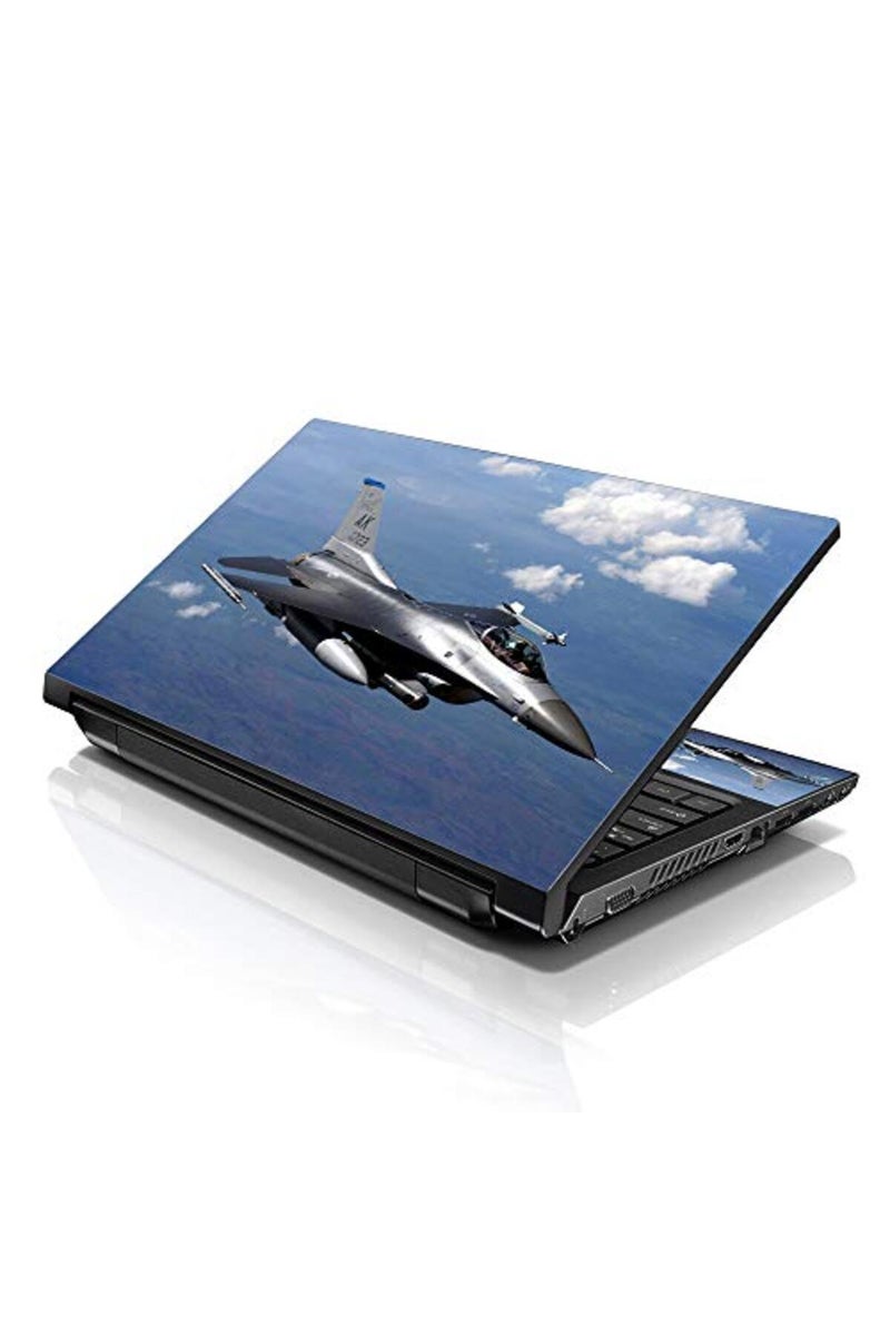 LSS 17 17.3 Inches Laptop Notebook Skin Sticker with 2 Wrist Pads - Reusable Cover Protector Vinyl Sticker Cover Decal Fits 17" - 19" HP Asus Acer Samsung - Plane Pattern - Image 1