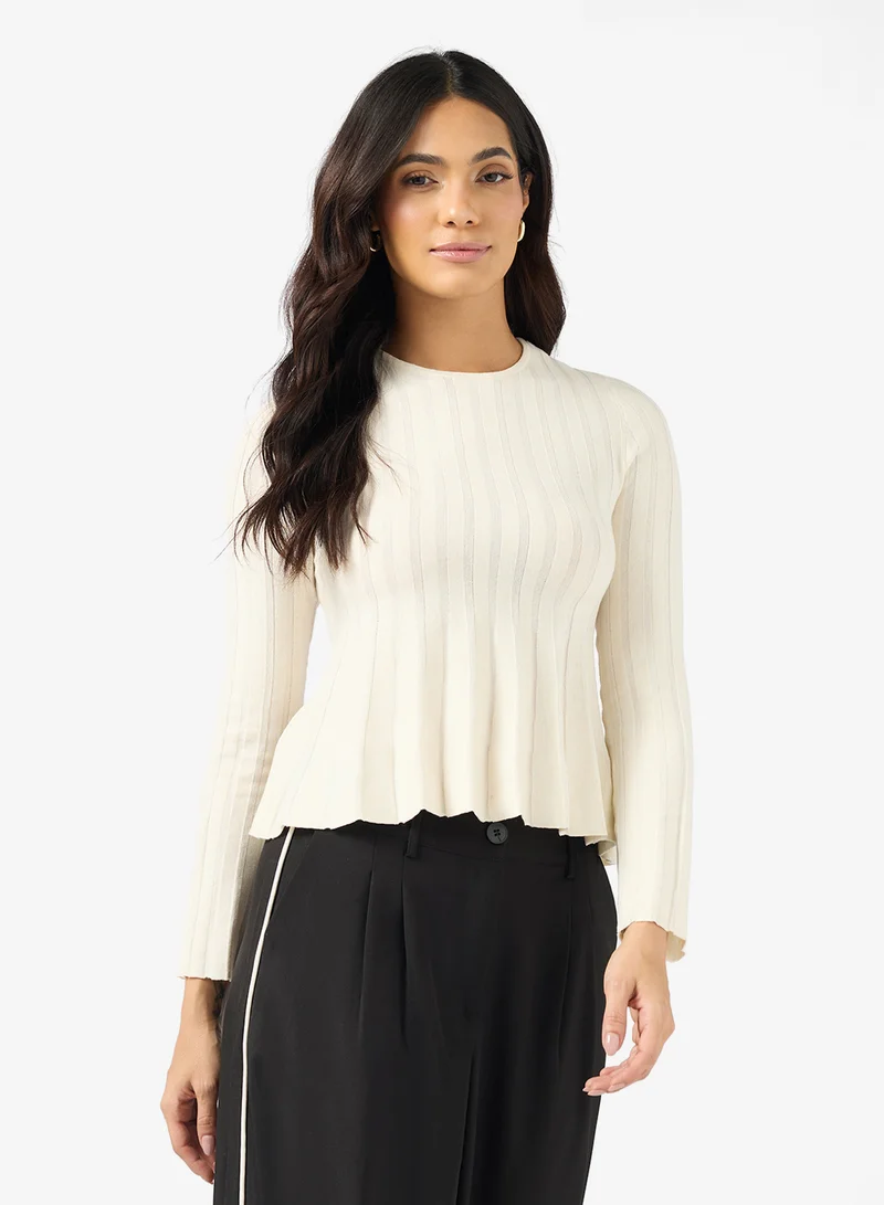 فيرو مودا Vmlana Long Sleeve Crew-Neck Pullover Sweater