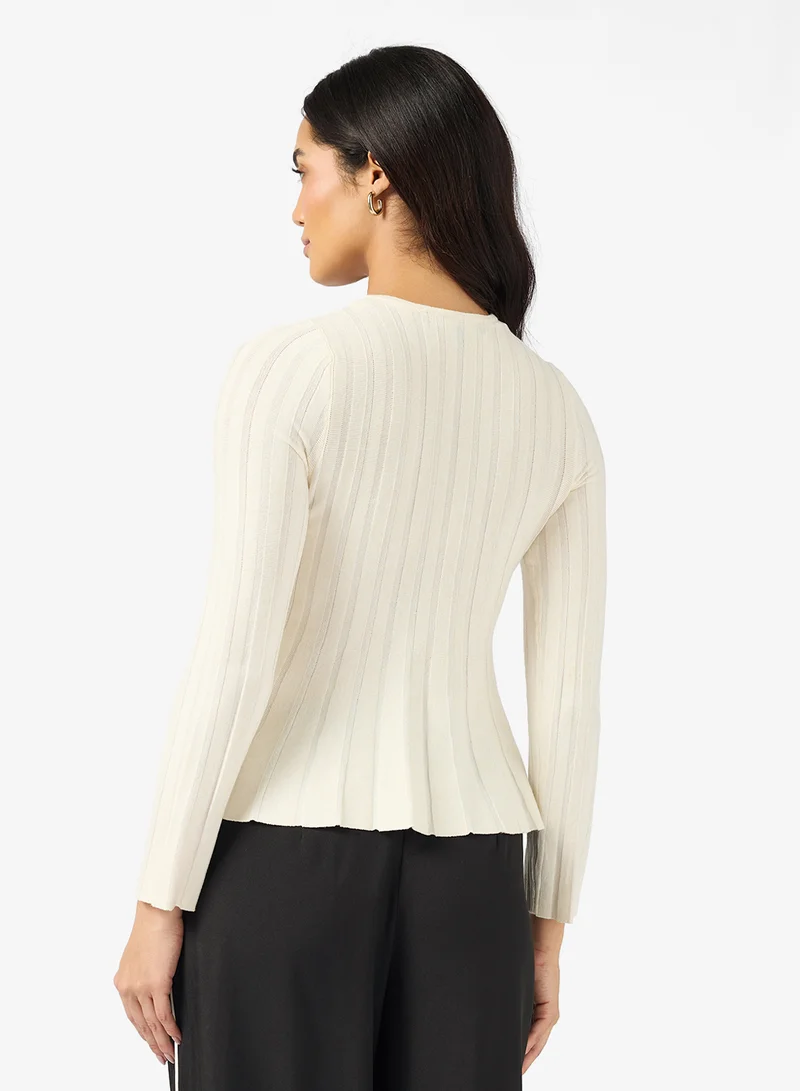 فيرو مودا Vmlana Long Sleeve Crew-Neck Pullover Sweater