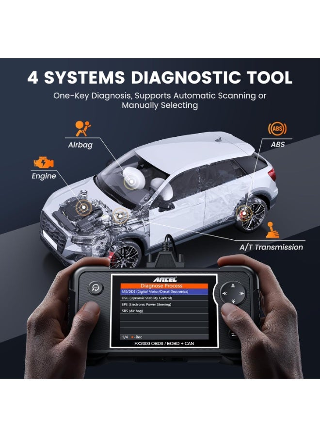 Ancel ANCEL FX2000 OBD2 Scanner Diagnostic Tool Engine ABS Transmission Airbag Engine Car Scanner, Automotive OBD II Fault Code Reader Check Warning Lights for All Vehicles, Free Lifetime Upgrade - Image 4