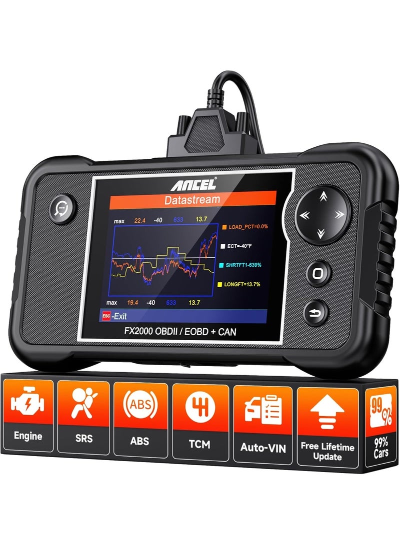 Ancel ANCEL FX2000 OBD2 Scanner Diagnostic Tool Engine ABS Transmission Airbag Engine Car Scanner, Automotive OBD II Fault Code Reader Check Warning Lights for All Vehicles, Free Lifetime Upgrade - Image 1