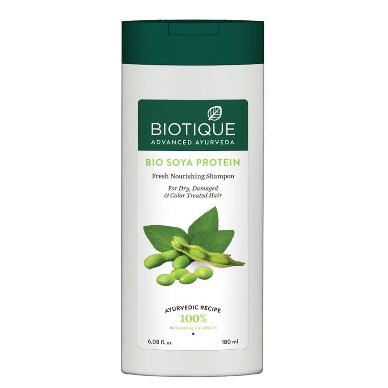Biotique Bio Soya Protein Fresh Nourishing Shampoo, 180 ml I For Dry Damaged & Color Treated Hair - Image 1