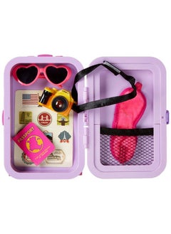 Click N' Play 18” Doll Travel Carry On Suitcase Luggage 7 Piece Set Includes Travel Gear Accessories Photo Camera Sunglasses And Passport Pretend Play Toys For Kids Doll Is Not Included  - Image 3