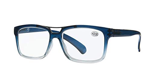 Success Eyewear READING GLASSES Set of 4 Best Value Top Bar Style Quality Reading Glasses for Men Set of Black, Blue, Brown, Grey 1.75 - Image 2