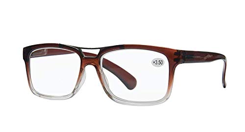 Success Eyewear READING GLASSES Set of 4 Best Value Top Bar Style Quality Reading Glasses for Men Set of Black, Blue, Brown, Grey 1.75 - Image 4