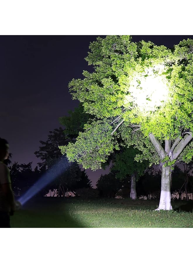 SYOSI Super Bright LED Torch Handheld Rechargeable LED Flashlight Camping Lantern Searchlight with Handle for Camping Hunting Hiking Black - Image 2