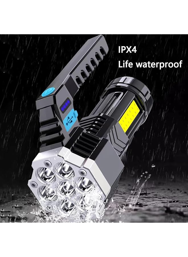 SYOSI Super Bright LED Torch Handheld Rechargeable LED Flashlight Camping Lantern Searchlight with Handle for Camping Hunting Hiking Black - Image 5