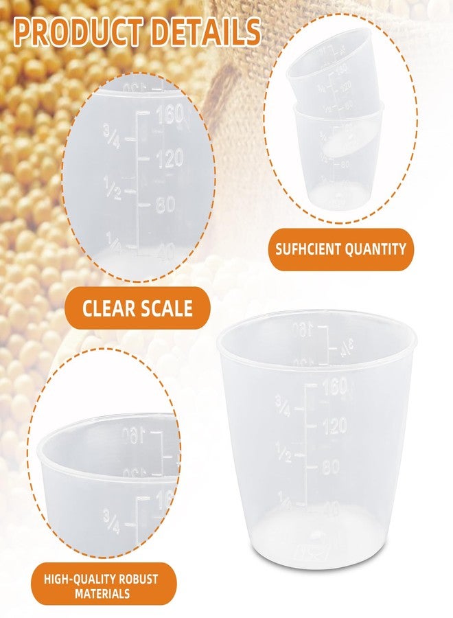 LUSTRIB 5 Pcs Plastic Transparent Rice Measuring Cup, Double Scale 160ml 3/4 Rice Cup Measure Tools, Rice Cooker Cup Small Laundry Cups Replacement for Kitchen Dry And Liquid Ingredients Measuring - Image 3