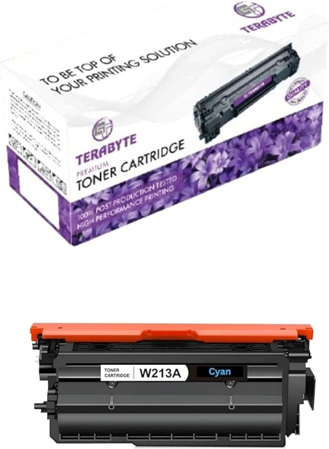 Terabyte 213A Compatible Toner Cartridge Replacement for H*P 213A W2130A W2131A W2132A W2133A for Use with Color Laser Enterprise 5700DN 6700DN 6701DN MFP 5800DN 6800DN Printer,Cyan - Image 1