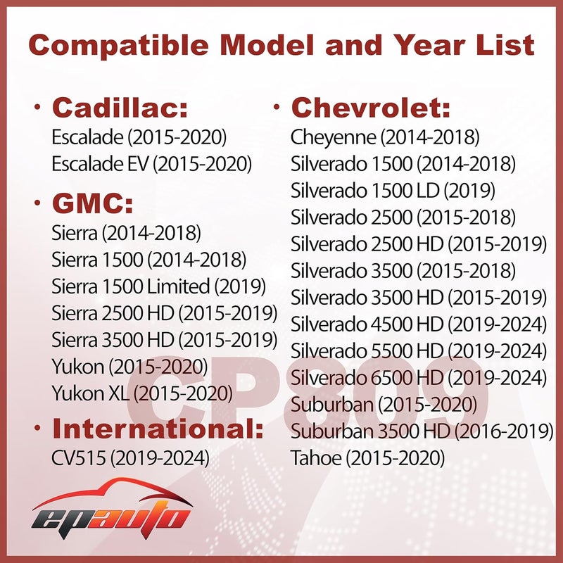 EPAuto CP809 (CF11809) Cabin Air Filter with Activated Carbon, Replacement for Chevy Silverado, GMC Sierra, Yukon, Suburban, Tahoe, Cadillac Escalade – Fits Select Models (2014-2022) - Image 2