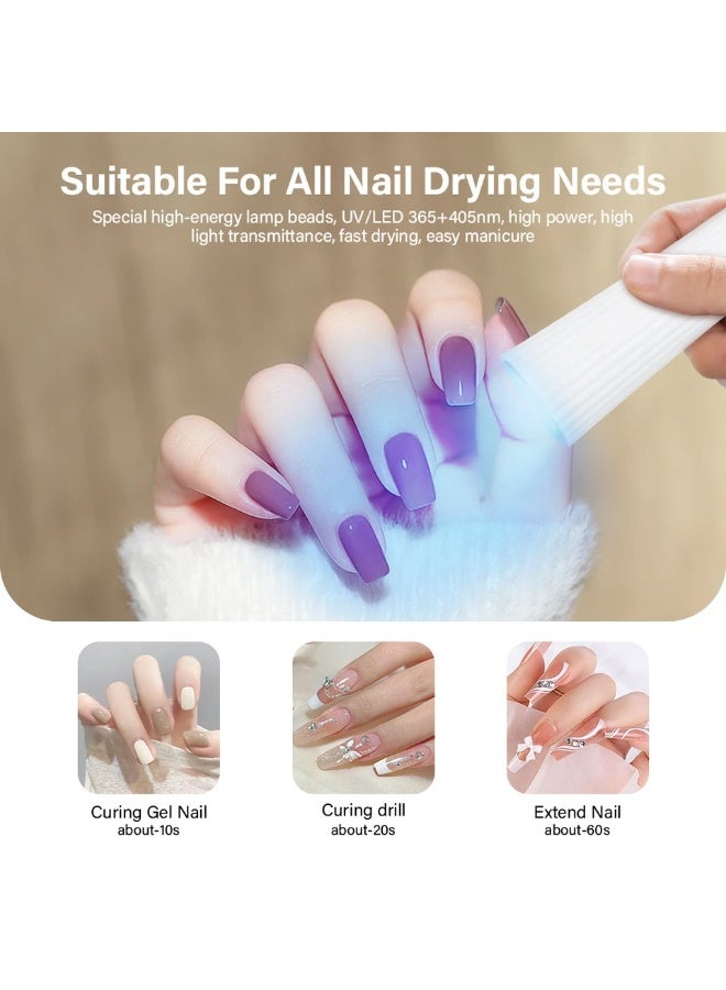 Handheld Portable Mini UV Nail Lamp LED Curing Light Quick Dry for Gel Nails Nail Stickers DIY Nail Art White for Salon and Home Use - Image 3