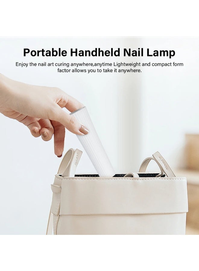 Handheld Portable Mini UV Nail Lamp LED Curing Light Quick Dry for Gel Nails Nail Stickers DIY Nail Art White for Salon and Home Use - Image 5