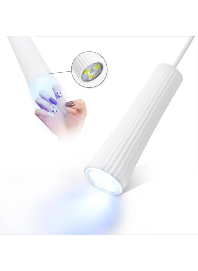 مصباح أظافر UV صغير محمول باليد LED لتجفيف الأظافر بسرعة للأظافر الجل وملصقات الأظافر وتصميم الأظافر DIY باللون الأبيض للاستخدام في صالون المنزل والصالون - Image 2