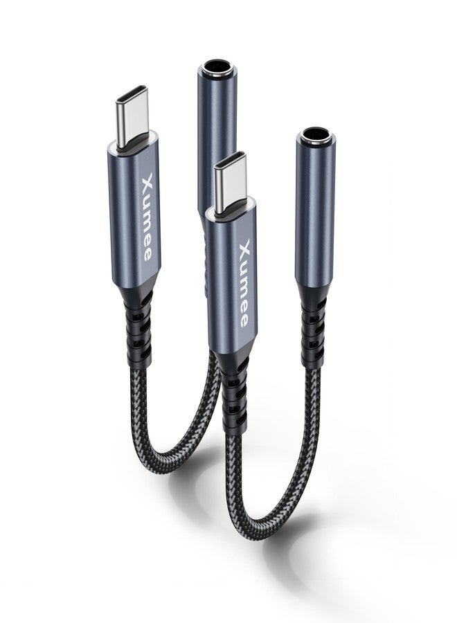 Xumee USB C to 3.5mm Headphone Jack Adapter for iPhone 17/16/15 Series, USB C to Aux Audio Dongle Cable Cord Compatible with iPad Pro/Air/Mini, Samsung Galaxy S25/S24/S23 Ultra, Pixel 9/8 (2-Pack) - Image 1