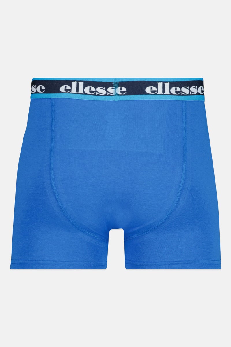 Ellesse Men 3 Pieces Brand Logo Trunks, Orange/Blue - Image 2