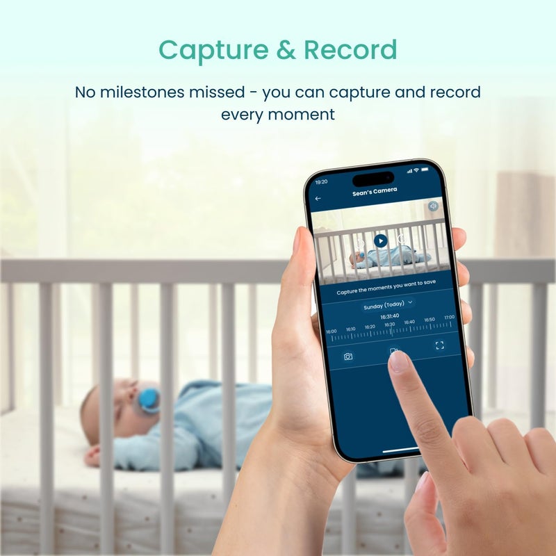 Babysense FullPeek 3MP Video Baby Monitor WiFi Security Camera with Auto Tracking Intelligent Motion  Sound Detection Night Vision Private Hidden Lens Mode Supports SD Card - Image 4