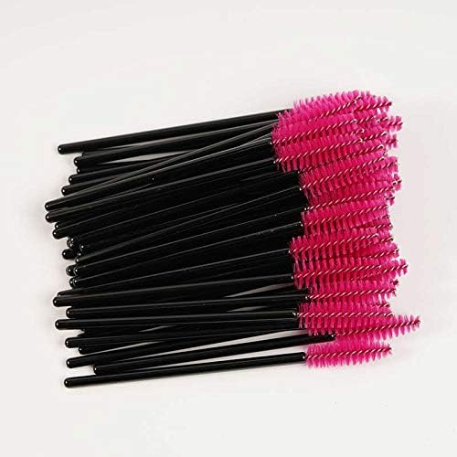 Disposable Mascara Eye Lash Wands 50pcs Professional Quality Black Hot Pink