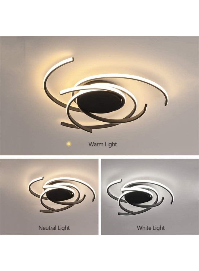 Modern LED Ceiling Light Fixture for Living Room & Bedroom | Decorative Spiral Flush Mount Lamp | Energy-Saving LED Chandelier | Home Decor Lighting - Image 3