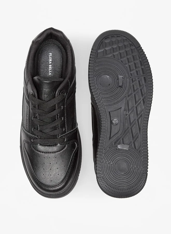 Flora Bella By Shoexpress Panelled Sneakers with Lace-Up Closure