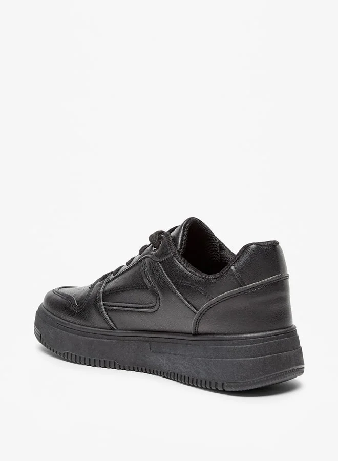 Flora Bella By Shoexpress Panelled Sneakers with Lace-Up Closure