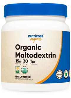 Nutricost Organic Maltodextrin Powder 1lb - Gluten Free, Non-GMO