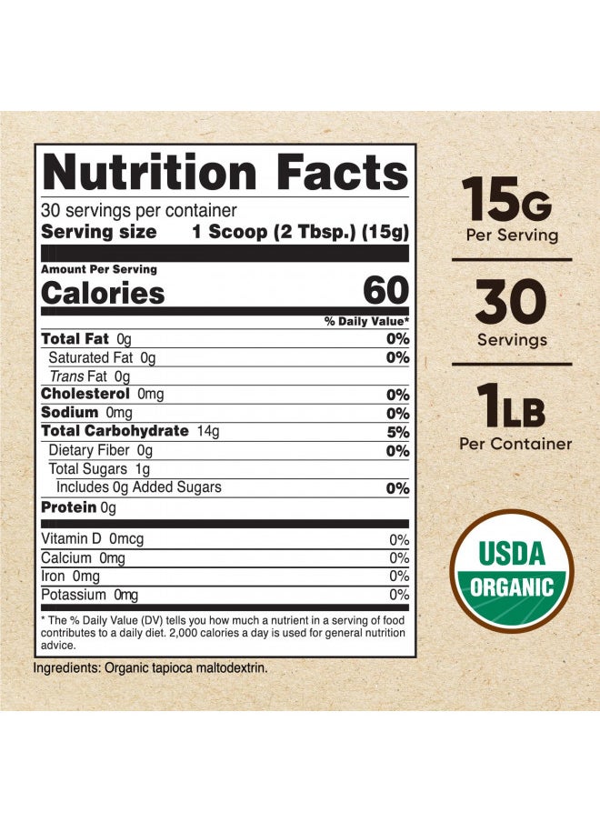 Nutricost - Nutricost Organic Maltodextrin Powder 1lb - Gluten Free, Non-GMO - Image 1