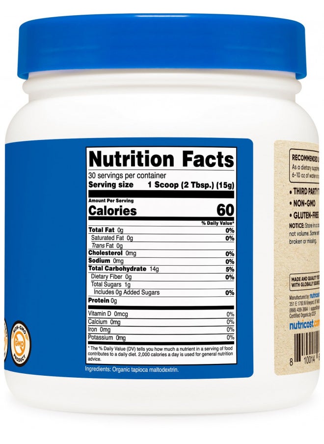Nutricost - Nutricost Organic Maltodextrin Powder 1lb - Gluten Free, Non-GMO - Image 1