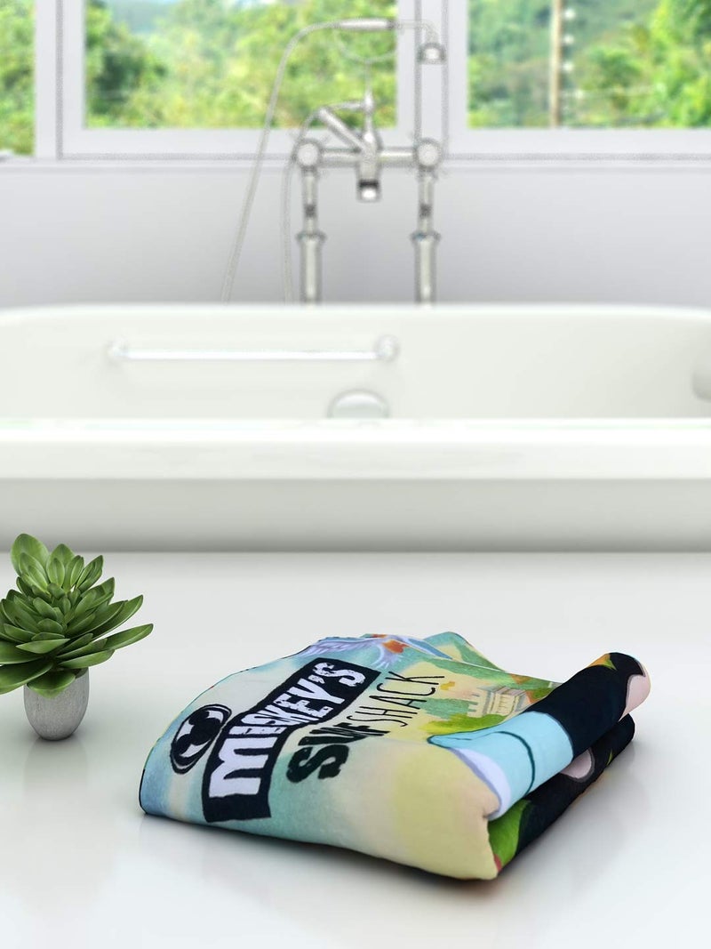 Athom Living Campatible with Disney Mickey Mouse Surf 350 GSM Cotton Kids Bath Towel, Multicolour, 60x120 cm - Image 3