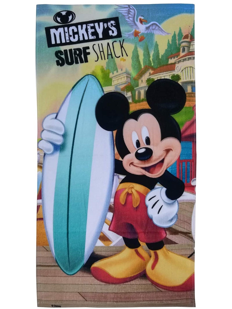 Athom Living Campatible with Disney Mickey Mouse Surf 350 GSM Cotton Kids Bath Towel, Multicolour, 60x120 cm - Image 4
