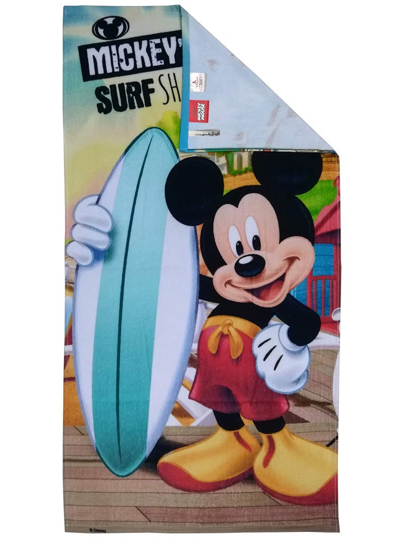Athom Living Campatible with Disney Mickey Mouse Surf 350 GSM Cotton Kids Bath Towel, Multicolour, 60x120 cm - Image 5